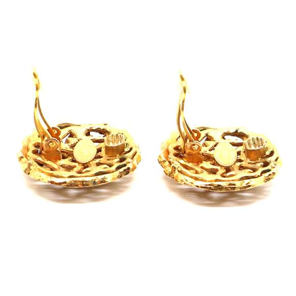 Chanel Gold Cutout CC Clip On Earrings - Picture 9 of 12